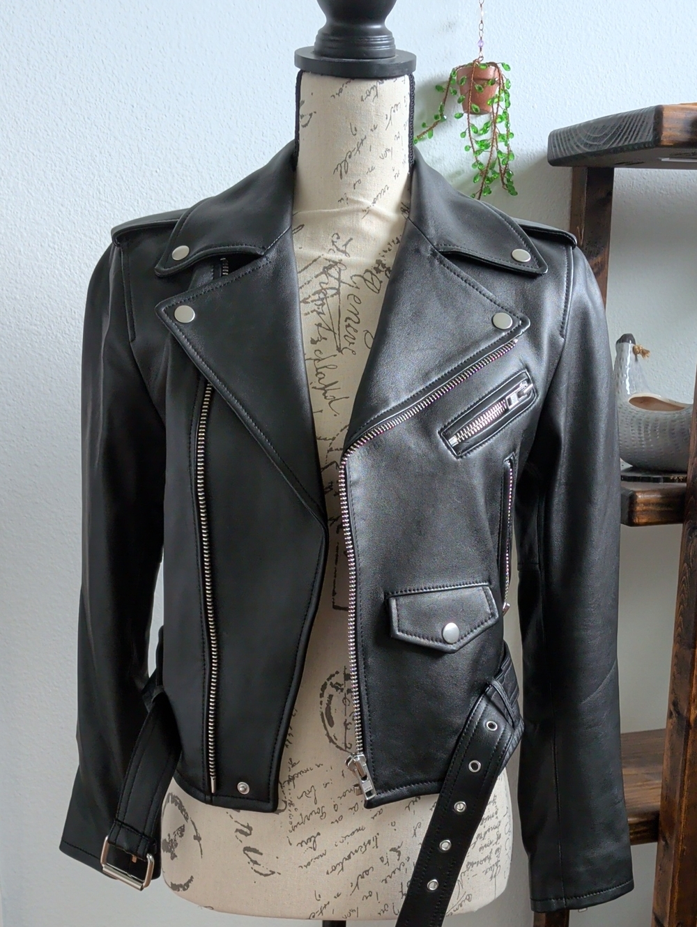 Black Leather Moto Jacket